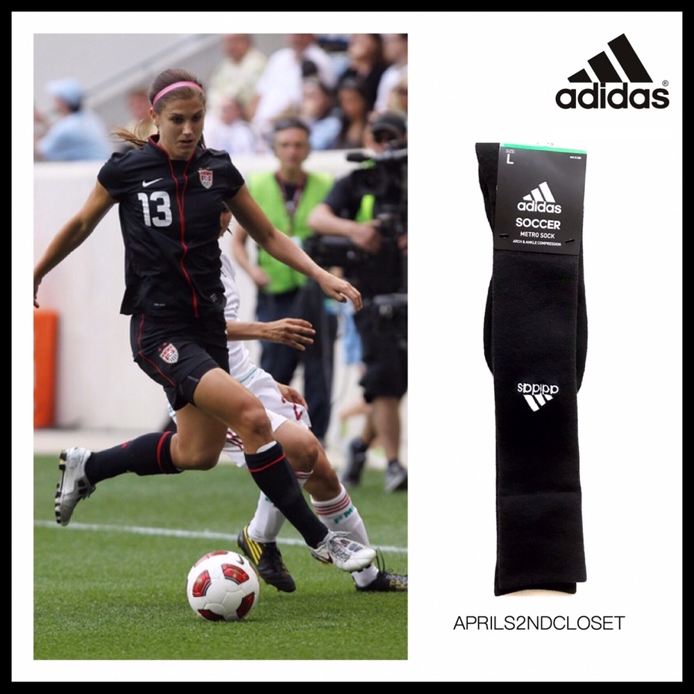 ❗️6-HOUR SALE❗️ADIDAS BLACK SOCCER BOOT SOCKS A3C - Picture 3 of 3